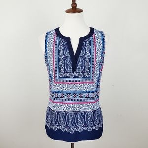 Skies Are Blue Split Neck Boho Top